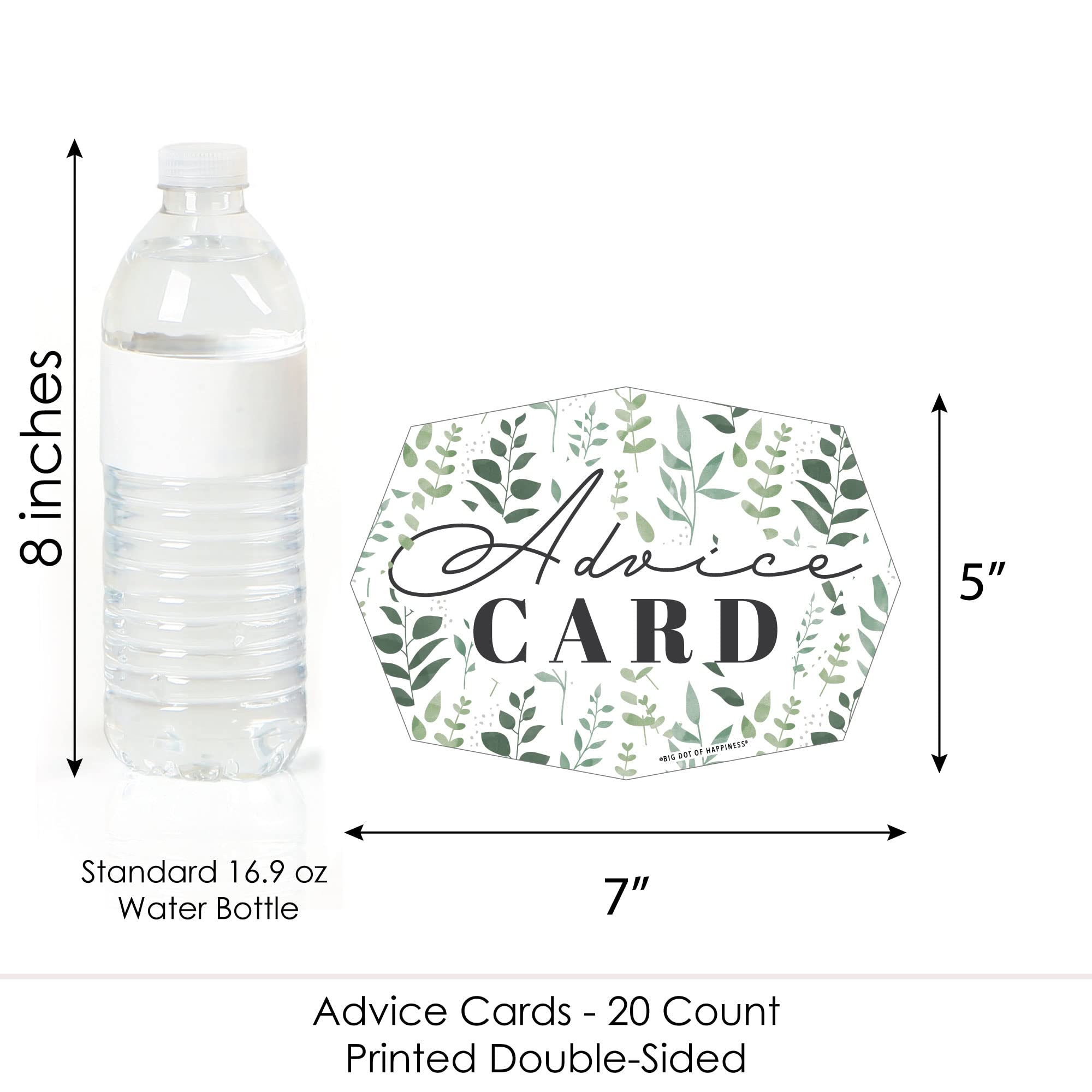 Big Dot Of Happiness Boho Botanical - Wish Card Greenery Party Activities - Shaped Advice Cards Game - Set Of 20